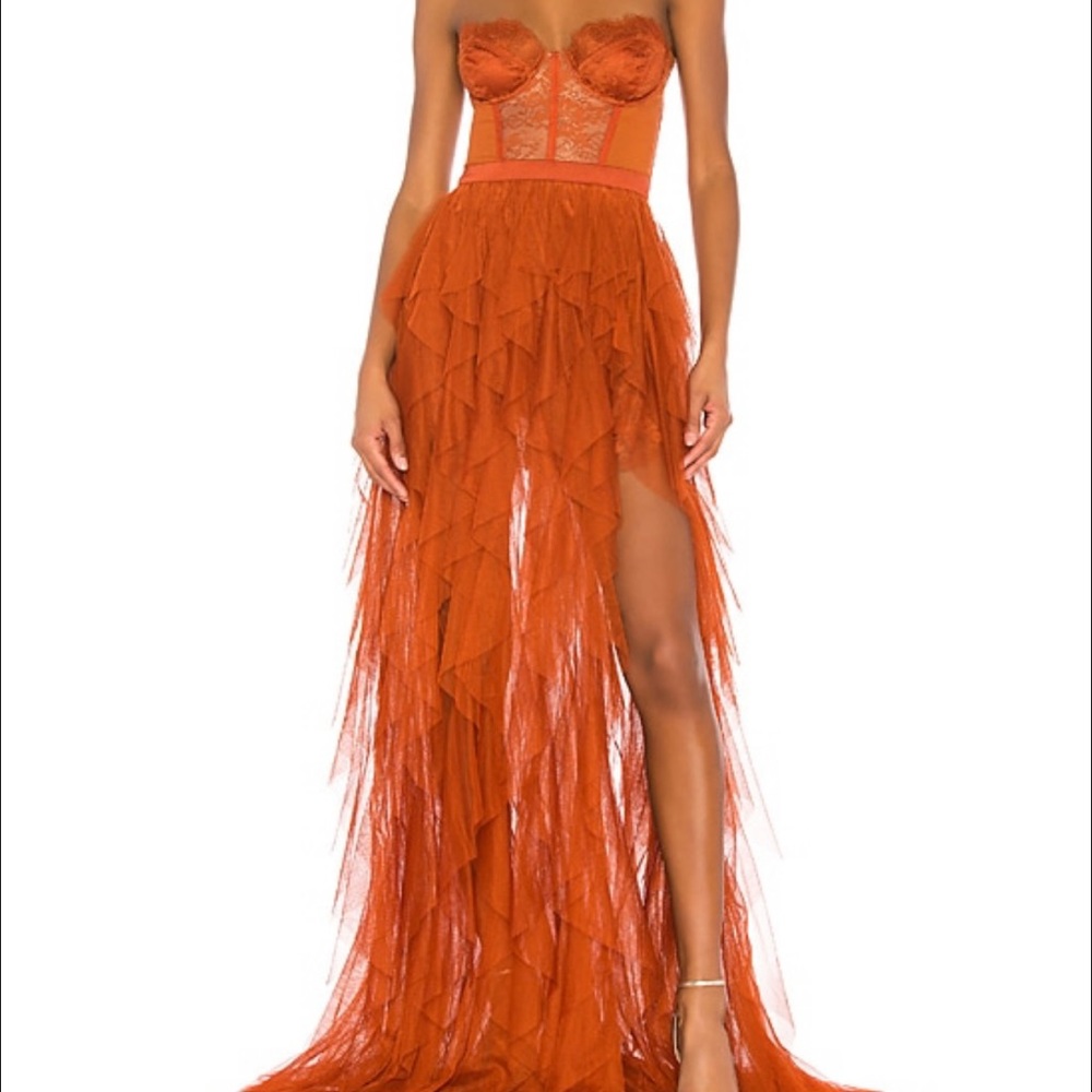 FOR LOVE & LEMONS x Revolve bustier gown dress